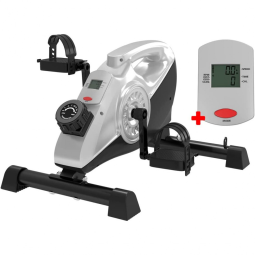 AVTIFIT Mini Bicicleta Ergométrica Ideal Para Idosos e Treino de Braço, Perna com Painel Digital e 16 Níveis de Resistência, Prata