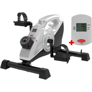 AVTIFIT Mini Bicicleta Ergométrica Ideal Para Idosos e Treino de Braço, Perna com Painel Digital e 16 Níveis de Resistência, Prata