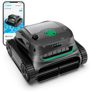 Aspirador de Piscina Robótico Sem Fio WYBOT S2, Navegação Inteligente, Sucção Poderosa, Filtragem Dupla, Autonomia de Bateria 210 Minutos