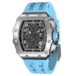 TSAR BOMBA Relógio Masculino Luxo à Prova d'Água 50m com Movimento Quartzo Japonês e Pulseira de Silicone