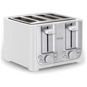Torradeira Elétrica 4 Fatias com 6 Níveis de Tostagem em Aço Inoxidável, 220V 1500W, BELLA, Branca