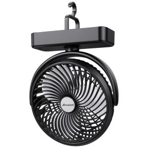 Ventilador de Mesa Portátil 3 Velocidades Ajustáveis, 110v, AMACOOL, Preto