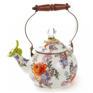 Chaleira de Chá em Cerâmica com Apito, Branca, MACKENZIE CHILDS, Branco