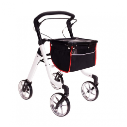 Andador Adulto Idoso HEALTHLINE com Assento e Bolsa, Suporta até 136 Quilos, Branco