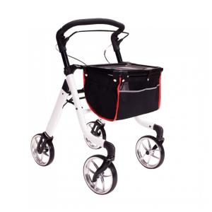 Andador Adulto Idoso HEALTHLINE com Assento e Bolsa, Suporta até 136 Quilos, Branco