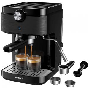 Máquina de Café Expresso 15 Bar Tanque de 1,5 Litros com Vaporizador de Leite 1300W, 110v, SHARDOR CJ 265EB, Preto