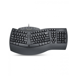 Teclado Ergonômico Dividido com Fio Recarregável Reduz a Tensão das Mãos com Teclas Programáveis, PERIXX PERIBOARD 512B, Preto