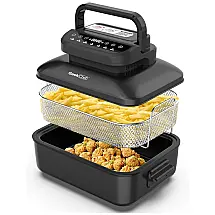 Forno Elétrico de Bancada 23L com 10 Funções e Acessórios Aço Inox, 110v, GEEK CHEF, Prateado