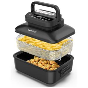 Forno Elétrico de Bancada 23L com 10 Funções e Acessórios Aço Inox, 110v, GEEK CHEF, Prateado