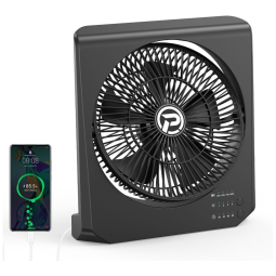 Ventilador de Mesa Recarregável de 20000 mAh com 4 Velocidades, 5V 5W, Cmyfato F016, Preto