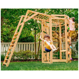 Centro de Atividades ao Ar Livre Avenlur Hawthorn 9 em 1: Balanço, Parede de Escalada, Barras de Macaco - Idades 3 a 11 - Construção em