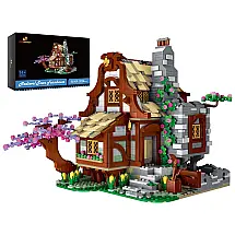 Kit de Construção Casa de Fazenda com 2024 Peças, JMBricklayer, Marrom