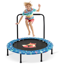 Cama Elastica Infantil com Corrimão Ajustável para até 113 kg, ENLITOYS, Verde