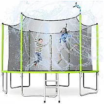 Tatub Cama Elastica Infantil com Diâmetro e Cesta de Basquete para até 150 kg, Verde