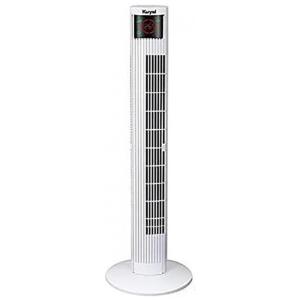 Ventilador de Torre Everglade Home com 4 Velocidades, Controle Remoto e Visor Digital, 110V, Branco