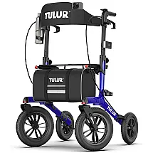 Andador Leve e Resistente para Idosos com Rodas para Todos os Terrenos, Tulur, Vermelho