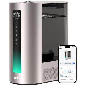 Umidificador de Ar Dreo 6 Litros para Quarto, Vapor Quente e Frio Inteligente, Funcionamento Silencioso 60h, Ideal para Bebês e Plantas