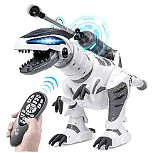 Robô Dinossauro Programável Inteligente DANSIOYE com Controle Remoto e Programação Inteligente para Crianças Acima de 3 Anos, Branco