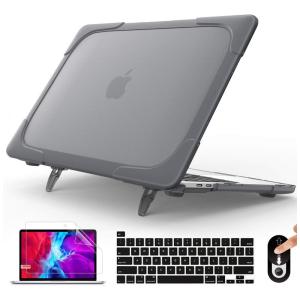Capa Rígida ProCase para MacBook Pro 16" – Modelos A2141, A2485, A2780, A2991, A3186, A3403 com Suporte Dobrável Integrado – Cinza