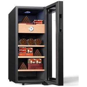 Umidor para Charutos com Controle de Temperatura e Prateleiras de Cedro Espanhol, Presente de Luxo para Homens - Até 250 Charutos,KINGCHII