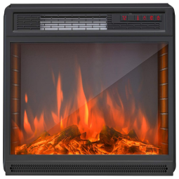 Lareira Elétrica KUPPET de Embutir A64x73L com Controle Remoto e Digital, Luz LED com Temporizador 110V, Preta