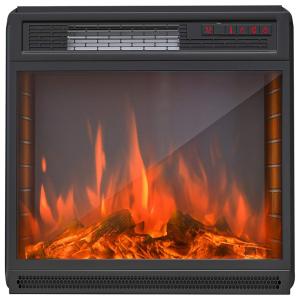 Lareira Elétrica KUPPET de Embutir A64x73L com Controle Remoto e Digital, Luz LED com Temporizador 110V, Preta