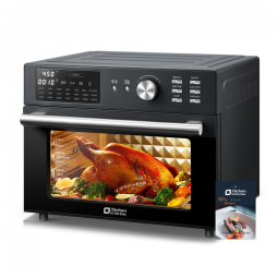 Forno Elétrico Air Fryer Toaster Oven Kitchen in the box Preto 30L Convecção 21 em 1 Rotisserie 1800W 110V