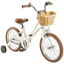 Retrospec Bicicleta Infantil Retrô com Rodas de Treinamento, Cesta e Sino, 4 a 6 anos, Branco