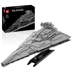 Kit de Construção Imperial Star Destroyer UCS Série Star Wars com 1845 Peças para Crianças e Adultos, Mould King, Cinza