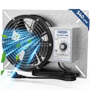 Ventilador de Parede de Grau IP55 com Termostato e Umidistato para Ambientes Amplos, 115V, ALORAIR, Prata
