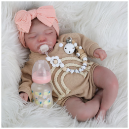 Bebê Recém-Nascido Newborn,Bonecas Bebê Realistas - KSBD - 50 cm - Corpo de Pano Macio com Brinquedo para Alimentação