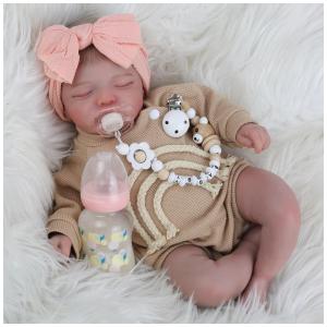 Bebê Recém-Nascido Newborn,Bonecas Bebê Realistas - KSBD - 50 cm - Corpo de Pano Macio com Brinquedo para Alimentação