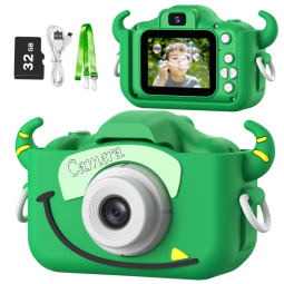 Câmera infantil Goopow para crianças de 3 a 8 anos, com vídeo HD 1080p, 12 MP, zoom digital 8x, 28 molduras divertidas, 3 jogos.