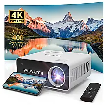 WEWATCH V70 Projetor 1080P HD 20000 Lumens com Alto falantes e HI FI embutidos, Projeta até 200 Polegadas