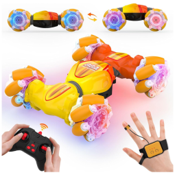 Carrinho de Controle por Gestos para Crianças de 6 a 12 Anos, 4WD 2.4GHz - Divirta-se com Acrobacias em Dobro!SAUFTTI