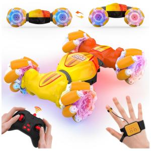 Carrinho de Controle por Gestos para Crianças de 6 a 12 Anos, 4WD 2.4GHz - Divirta-se com Acrobacias em Dobro!SAUFTTI