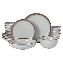 Aparelho de Jantar Coupe com 16 Peças em Terracota Serve 4 Pessoas, Gibson Elite Lagos, Branco