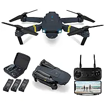 Mini Drone Professional Dobrável com Câmera HD 1080P 4K e Estojo de Transporte, HIAPES E58, Preto