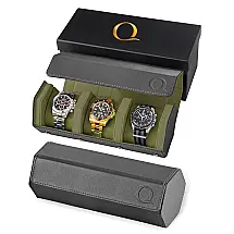 Caixa, Estojo para Relógios Protege e zena, 3 Lugares, QWATCHBANDS WATCH ROLL PARENT, Verde