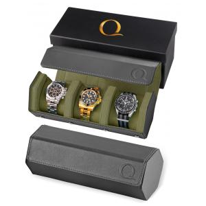 Caixa, Estojo para Relógios Protege e zena, 3 Lugares, QWATCHBANDS WATCH ROLL PARENT, Verde