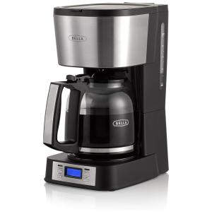 Cafeteira Elétrica Programável com Tela LCD e Aço Inoxidável, 110v, BELLA 14755, Preto