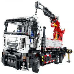 Reobrix 22011 Road Trailers Crane Toy Building Set, Remote and APP Controlled MOC STEM Project, Gifts for Adults and Kids Aged 8