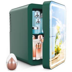 Mini Geladeira para Skincare 6 Litros com Espelho, 12V, 110V, COOSEON, Verde