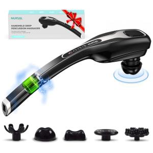 Massageador Terapêutico de Percussão sem Fio com 5 Acessórios, 110v, NURSAL, Preto