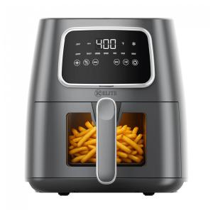 Fritadeira Elétrica Air Fryer Kitchen Elite Cinza 5,2L Digital 7 em 1 1500W 110V