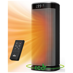 Aquecedor Elétrico Portátil com Controle Remoto, Modo Eco e Ventilador, 110V 1500W, iDOO, Cinza