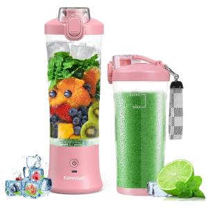 Liquidificador Pessoal Portátil 600mL Recarregável com Lâminas em Aço Inoxidável, 110V, Fsinnsuzi, Branco