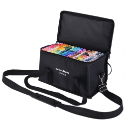 Conjunto de Canetas Artisticas 120 Cores á Base de Álcool com Ponta Dupla para Crianças e Adultos, Dabo Shobo