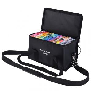 Conjunto de Canetas Artisticas 120 Cores á Base de Álcool com Ponta Dupla para Crianças e Adultos, Dabo Shobo