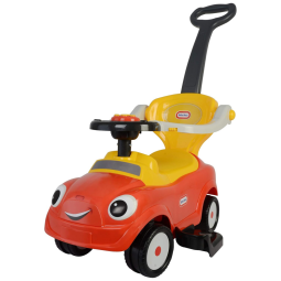Carrinho de Passeio Infantil Best Ride 3 em 1 com Alça e Sons Divertidos para Crianças de 1 a 3 Anos, Vermelho